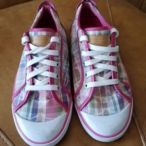 Coach pink plaid sneakers - Size 8
